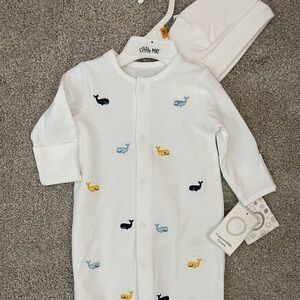 Little Me Whales Gown and Hat